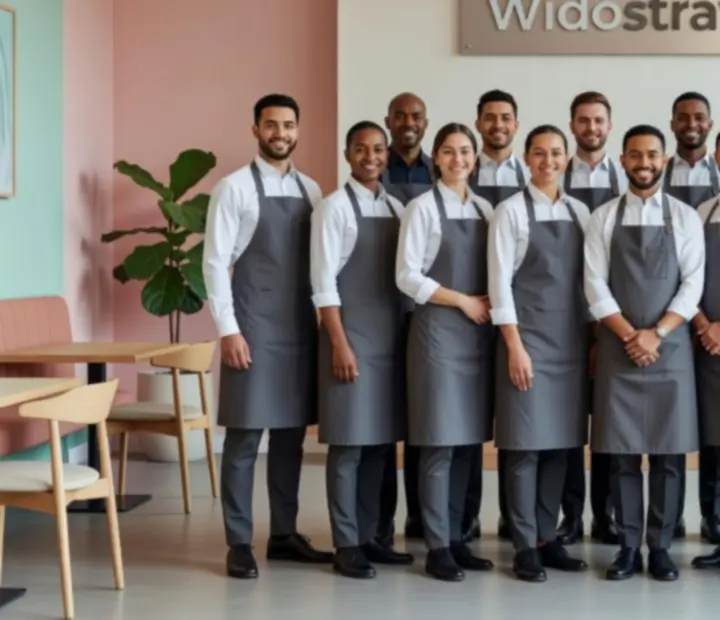 Zespół restauracji Widostravex pozujący we wnętrzu restauracji